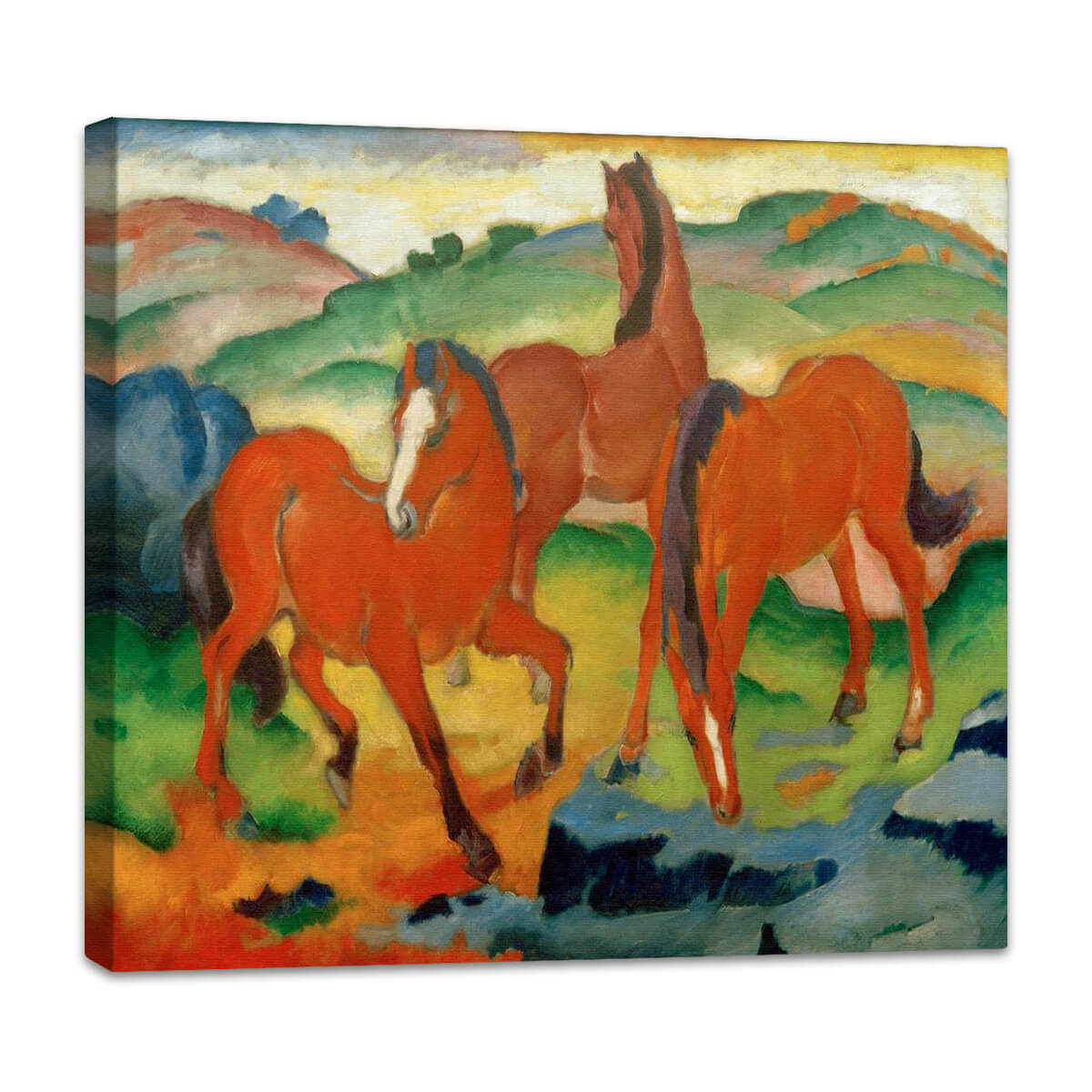 Die roten Pferde (Weidende Pferde IV) | Franz Marc