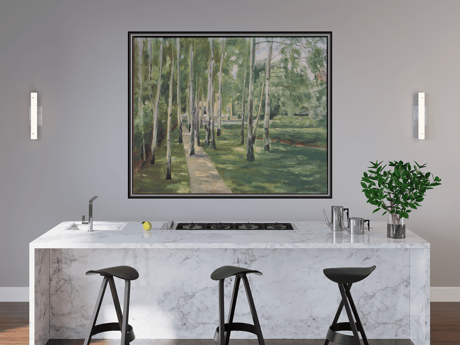 Die Birkenallee im Wannseegarten nach Westen | Max Liebermann