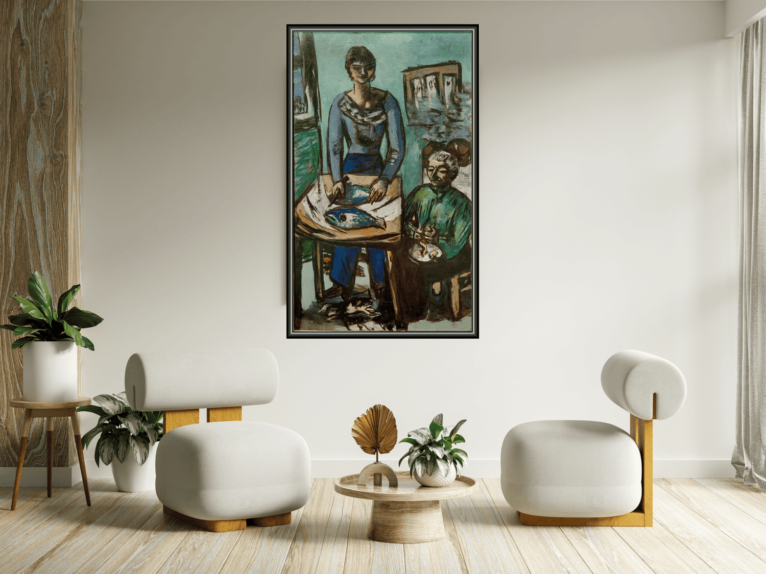 Die Küche (Quappi mit Fischen) | Max Beckmann