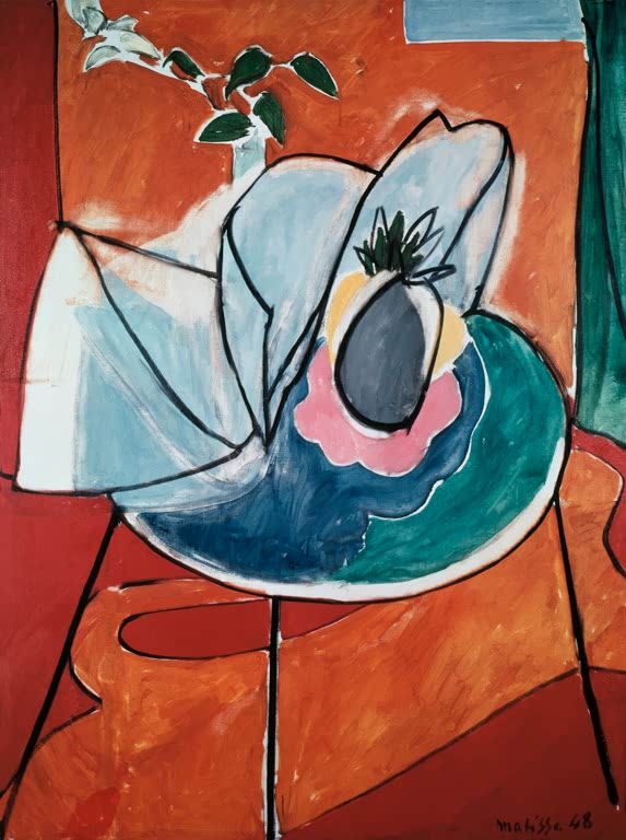 Kunstdruck des Gemäldes „Die Ananas“ von Henri Matisse, hochwertig auf Poster oder Leinwand erhältlich, optional gerahmt, in Deutschland von Hand gefertigt.