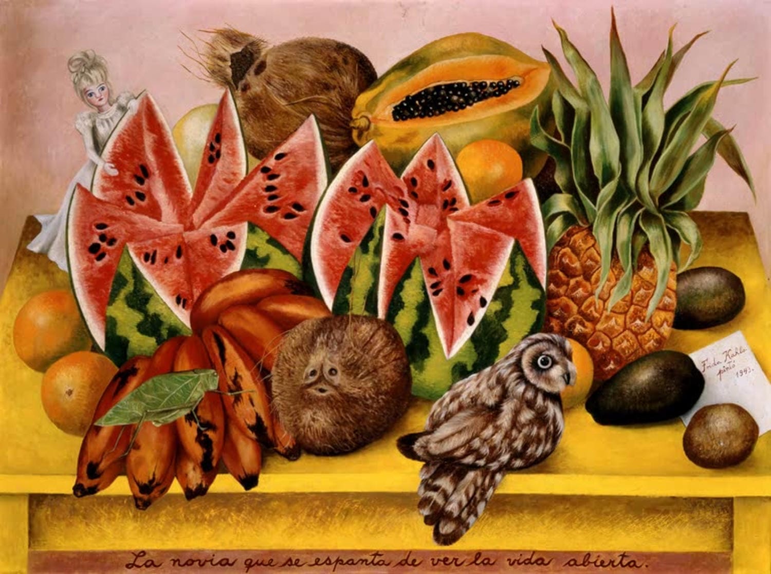 Die Braut erschrickt vor dem offenen Leben von Frida Kahlo als Kunstdruck