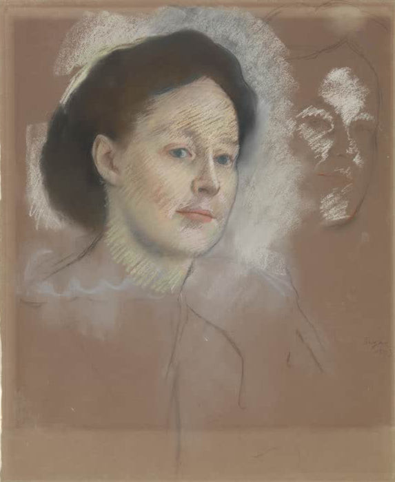 Kunstdruck von „Die Cousine des Künstlers, wahrscheinlich Frau William Bell (Mathilde Musson)“ von Edgar Degas, handgefertigt in Deutschland als Leinwand oder Poster erhältlich
