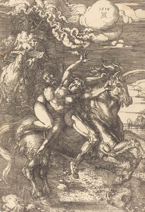 Kunstdruck „Die Entführung auf dem Einhorn“ von Albrecht Dürer