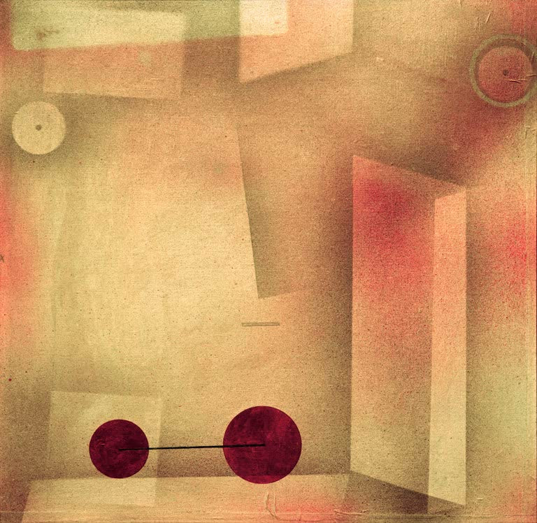 Kunstdruck „Die Erfindung“ von Paul Klee mit abstrakter Komposition aus Linien, Formen und symbolischen Elementen

