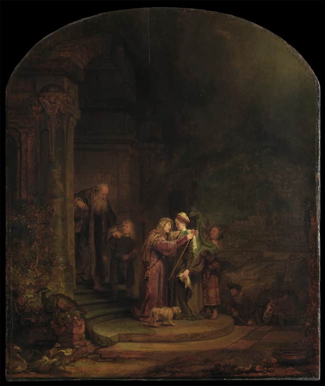 Kunstdruck „Die Heimsuchung“ von Rembrandt van Rijn

