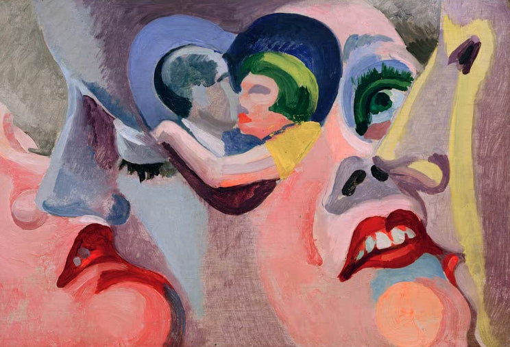 Kunstdruck „Die Liebenden von Paris“ von Robert Delaunay mit farbintensiver moderner Komposition