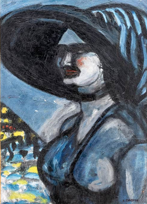 Kunstdruck „Die Pariserin“ von Auguste Chabaud mit ausdrucksstarkem Porträt einer Pariser Frau