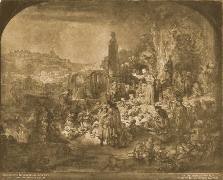 Kunstdruck Die Predigt Johannes des Täufers von Rembrandt van Rijn

