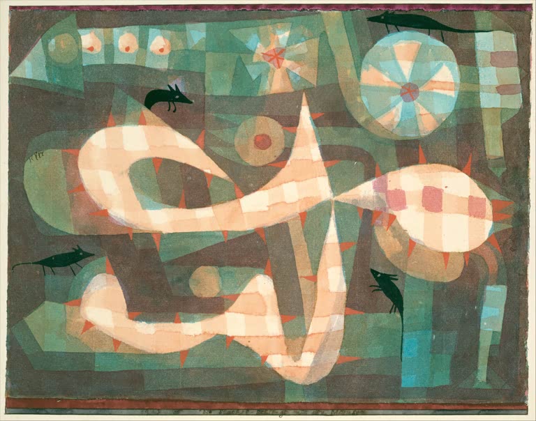 Kunstdruck „Die Stacheldrahtschlinge mit den Mäusen“ von Paul Klee, handgefertigt in Deutschland
