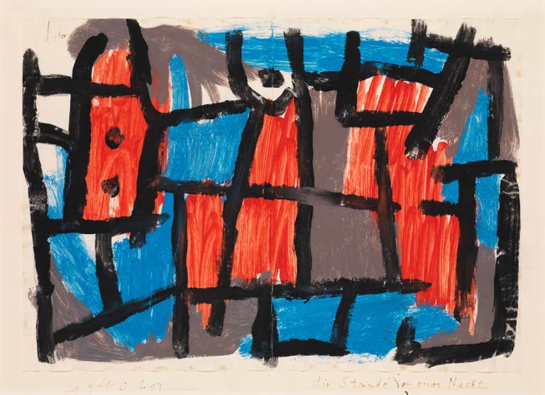 Kunstdruck „Die Stunde vor einer Nacht“ von Paul Klee