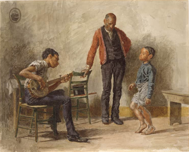 Kunstdruck des Gemäldes Die Tanzstunde (Negerjunge beim Tanzen) von Thomas Eakins, handgefertigt in Deutschland