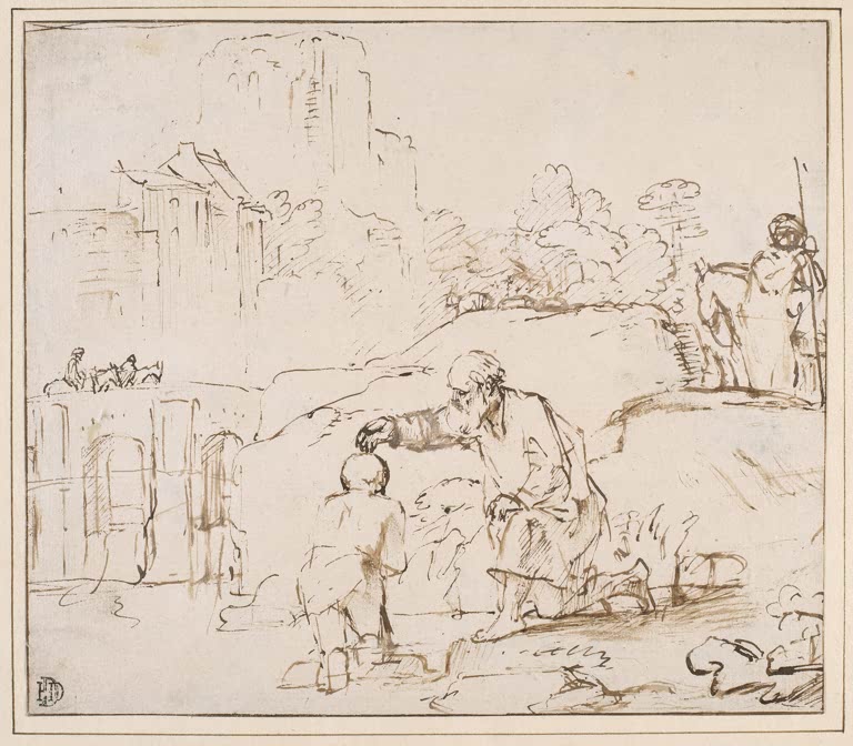 Kunstdruck „Die Taufe des Kämmerers“ von Rembrandt van Rijn