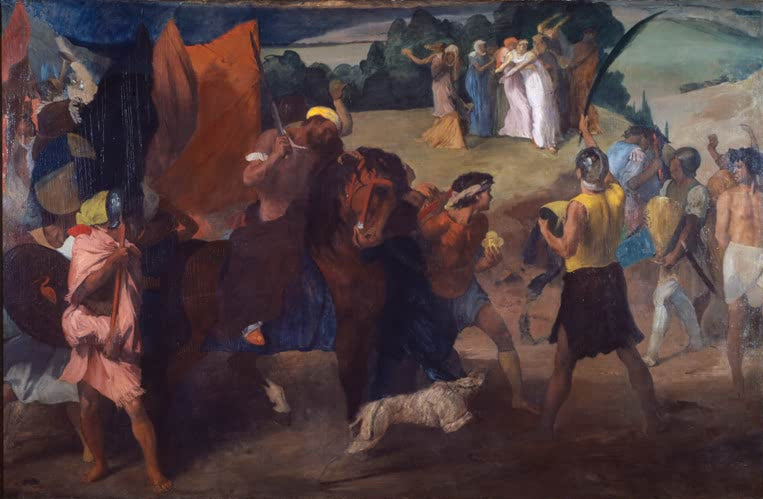 Kunstdruck des Gemäldes „Die Tochter des Jephthah“ von Edgar Degas, detailgetreu als Kunstdruck umgesetzt und in Deutschland von Hand gefertigt.