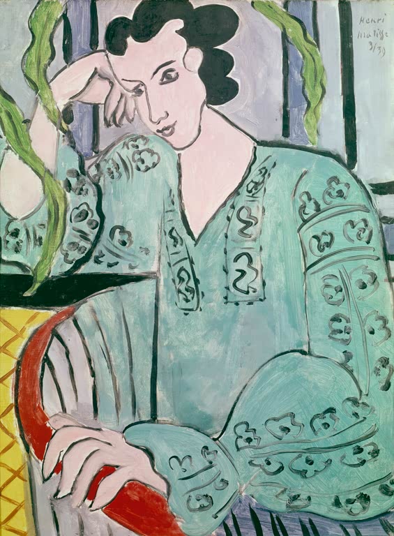 Kunstdruck von „Die Ungarin in der grünen Bluse“ von Henri Matisse – hochwertig in Deutschland gefertigt, in Handarbeit produziert, erhältlich auf Leinwand oder als Poster.