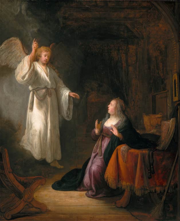 Kunstdruck „Die Verkündigung“ von Rembrandt van Rijn