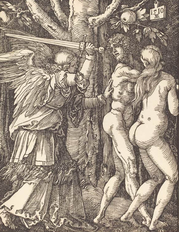 Kunstdruck „Die Vertreibung aus dem Paradies“ von Albrecht Dürer mit Adam und Eva in biblischer Szene