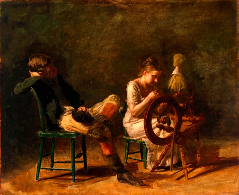 Kunstdruck des Gemäldes „Die Werbung“ von Thomas Eakins. Hochwertige Reproduktion, in Deutschland von Hand gefertigt, erhältlich als Leinwand oder Poster.