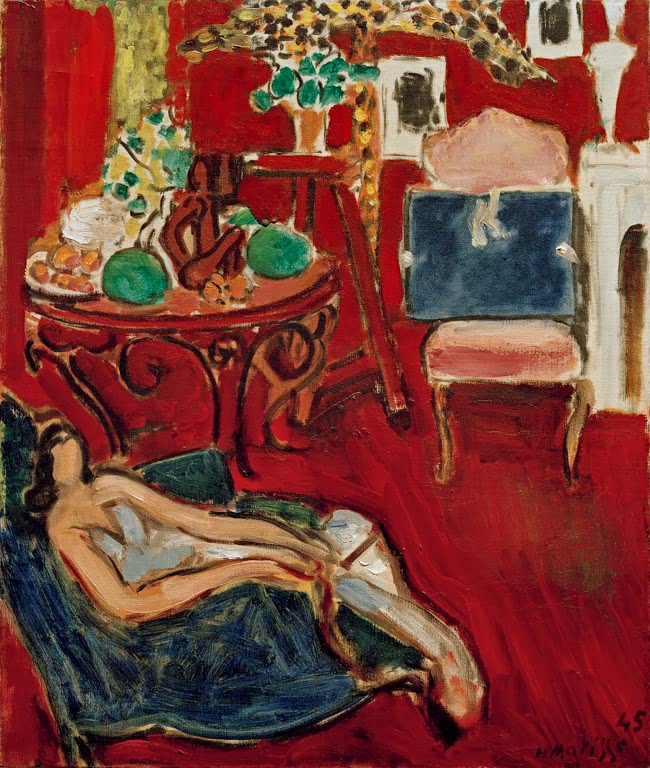 Kunstdruck des Gemäldes Die blaue Zeichenmappe von Henri Matisse, handgefertigt in Deutschland als Poster oder Leinwand erhältlich