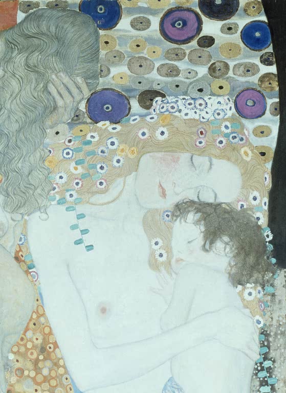 Kunstdruck des Gemäldes „Die drei Lebensalter der Frau“ von Gustav Klimt – hochwertige Reproduktion des berühmten symbolistischen Jugendstil-Kunstwerks.