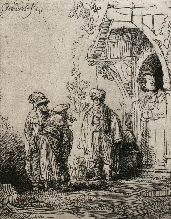 Kunstdruck Die drei Orientalen von Rembrandt van Rijn