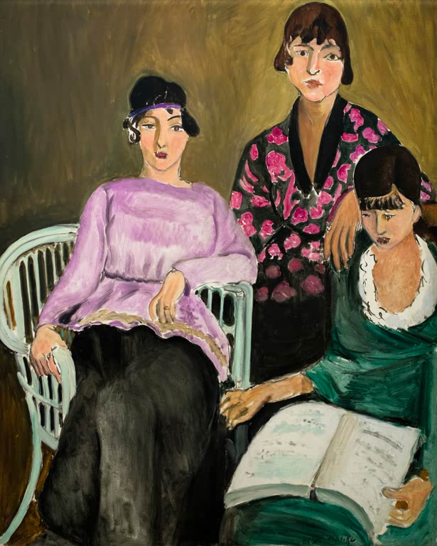 Kunstdruck des Gemäldes „Die drei Schwestern“ von Henri Matisse – hochwertiger Kunstdruck, erhältlich als Poster oder auf Leinwand.