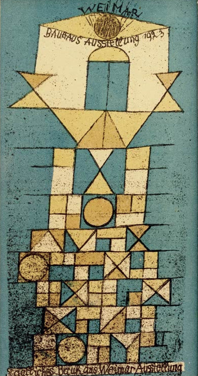 Kunstdruck von „Die erhabene Seite“ von Paul Klee mit abstrakter Komposition und ausdrucksstarken Formen und Farben.