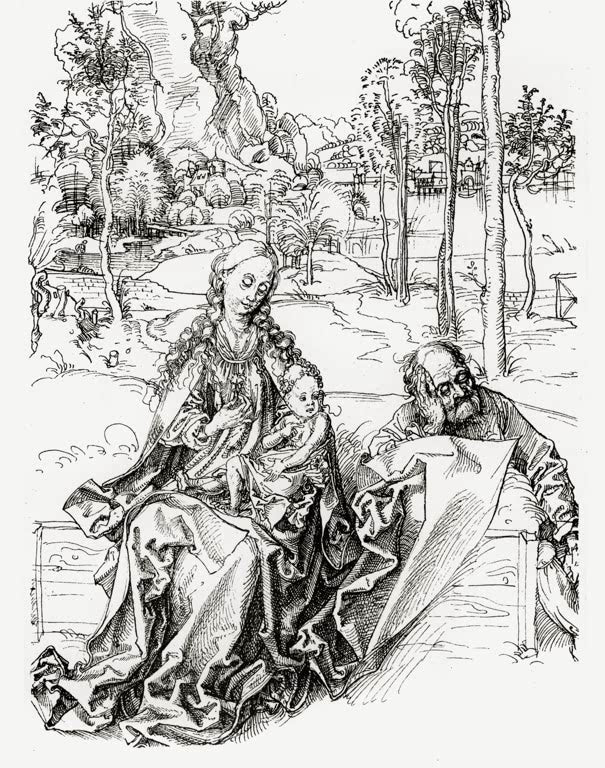 Kunstdruck „Die heilige Familie“ von Albrecht Dürer mit klassischer religiöser Familiendarstellung