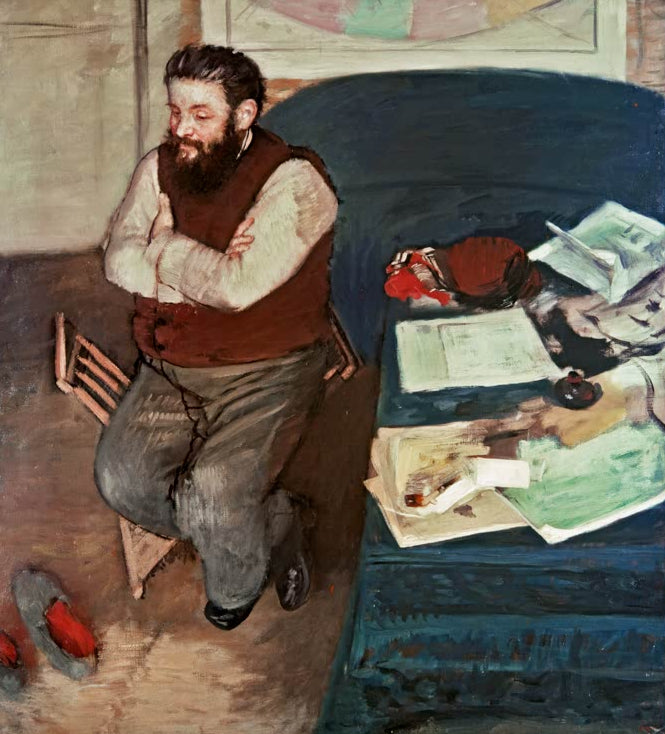 Kunstdruck des Porträts „Diego Martelli“ von Edgar Degas, detailgetreu umgesetzt und hochwertig in Deutschland produziert.