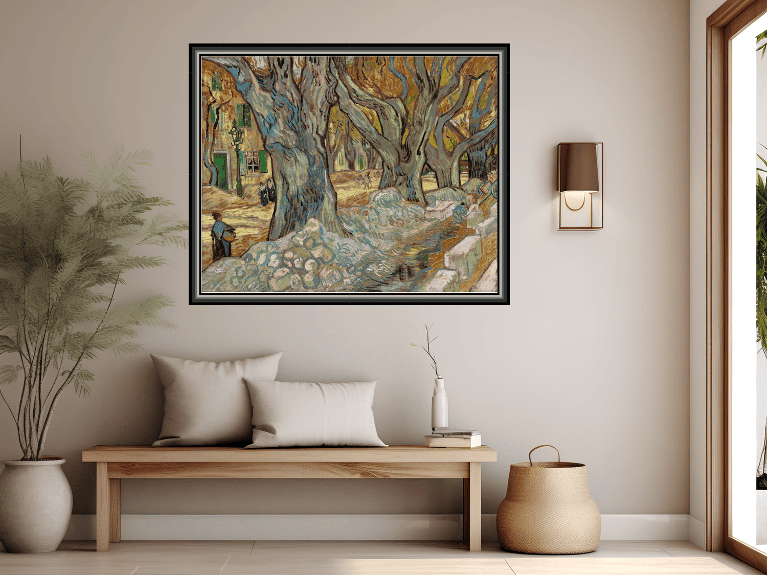 Die großen Platanen (Straßenarbeiter in Saint-Rémy) | Vincent van Gogh