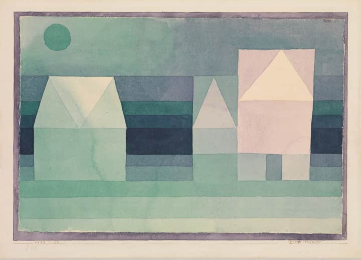 Kunstdruck „Drei Häuser“ von Paul Klee


