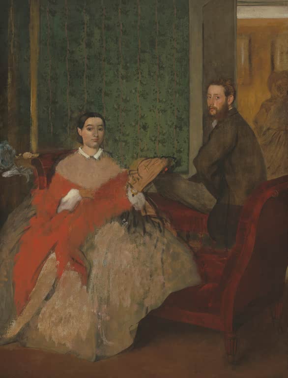 Kunstdruck des Gemäldes „Edmondo und Thérèse Morbilli“ von Edgar Degas, detailgetreu als Kunstdruck umgesetzt und in Deutschland von Hand gefertigt.