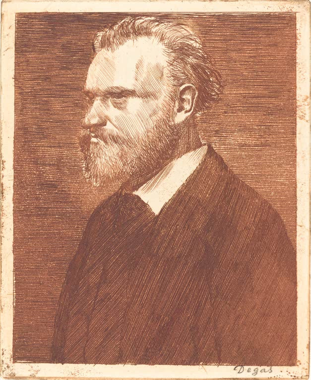 Kunstdruck des Brustbilds „Edouard Manet“ von Edgar Degas, detailgetreu reproduziert und in Deutschland von Hand gefertigt.