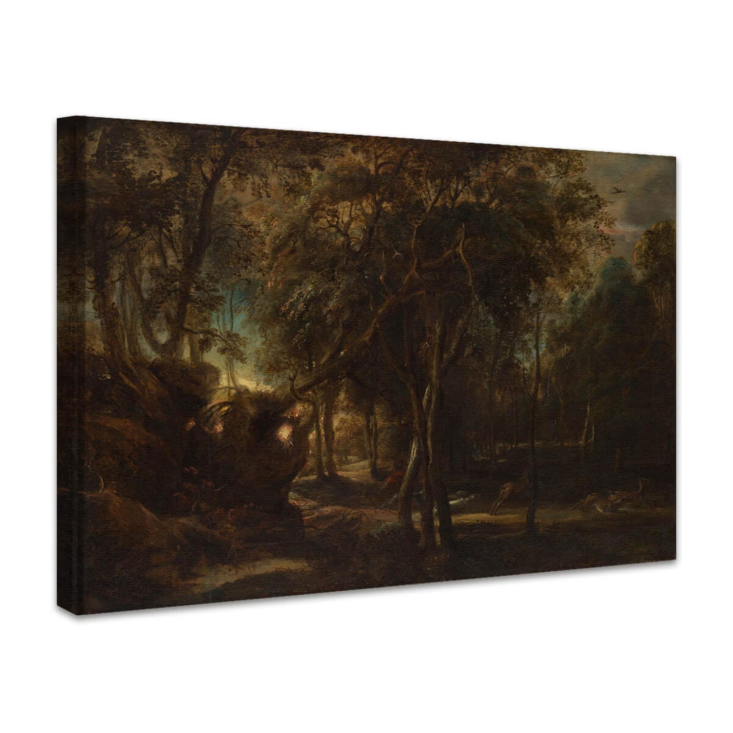 Ein Wald im Morgengrauen mit einer Hirschjagd | Peter Paul Rubens