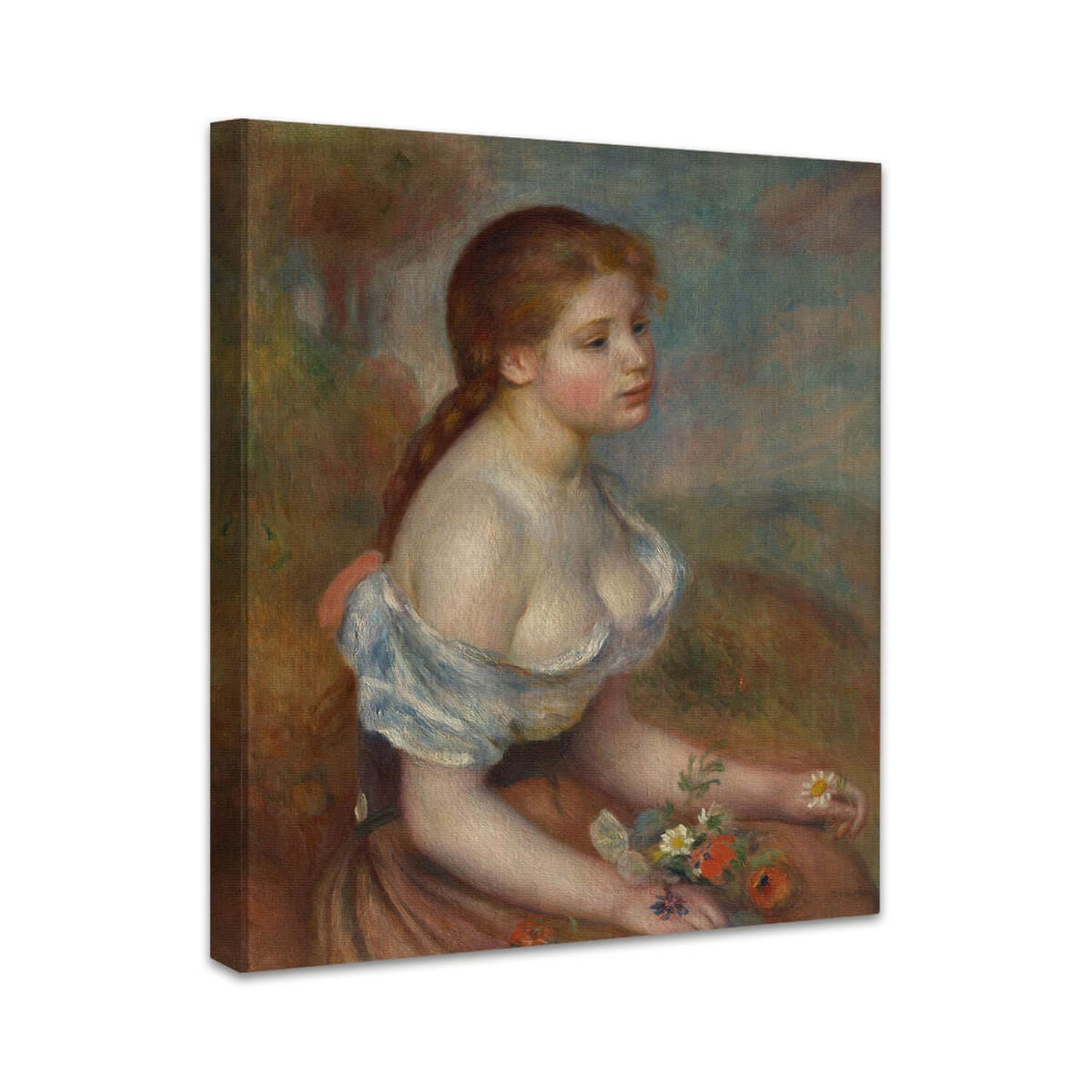 Ein junges Mädchen mit Gänseblümchen | Pierre-Auguste Renoir