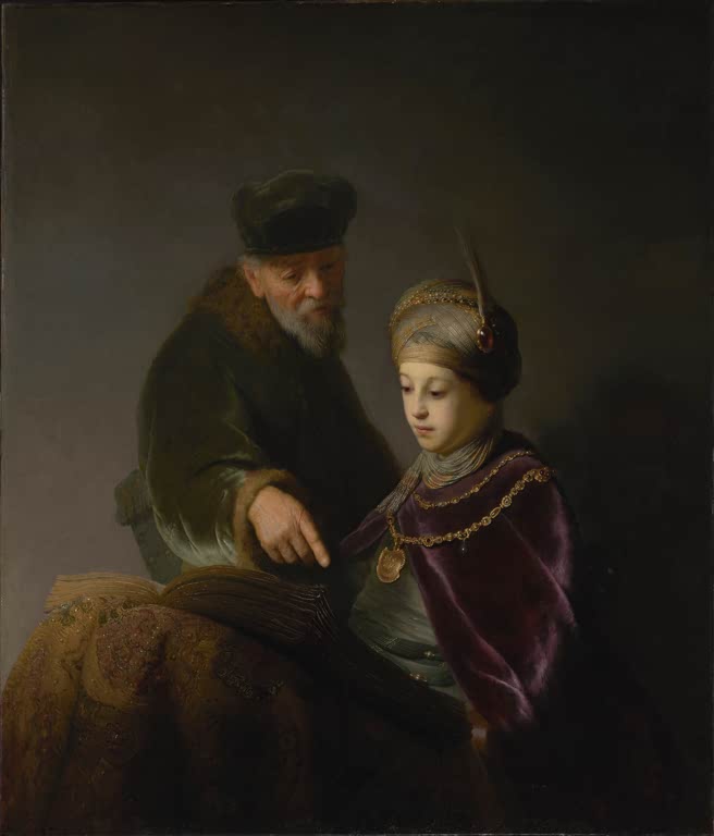 Kunstdruck „Ein junger Gelehrter und sein Lehrer“ von Rembrandt van Rijn
