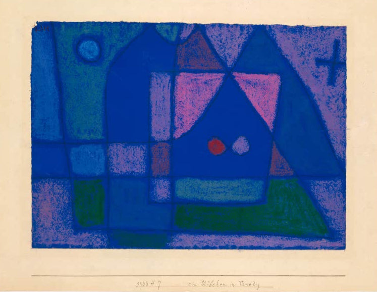 Kunstdruck „Ein kleines Zimmer in Venedig“ von Paul Klee mit abstrakter Darstellung eines venezianischen Innenraums

