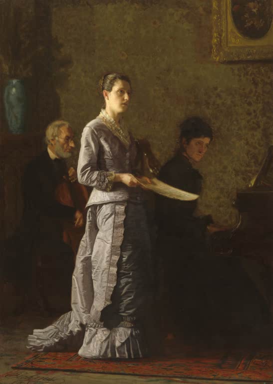 Kunstdruck des Gemäldes Singing a Pathetic Song von Thomas Eakins, handgefertigt in Deutschland