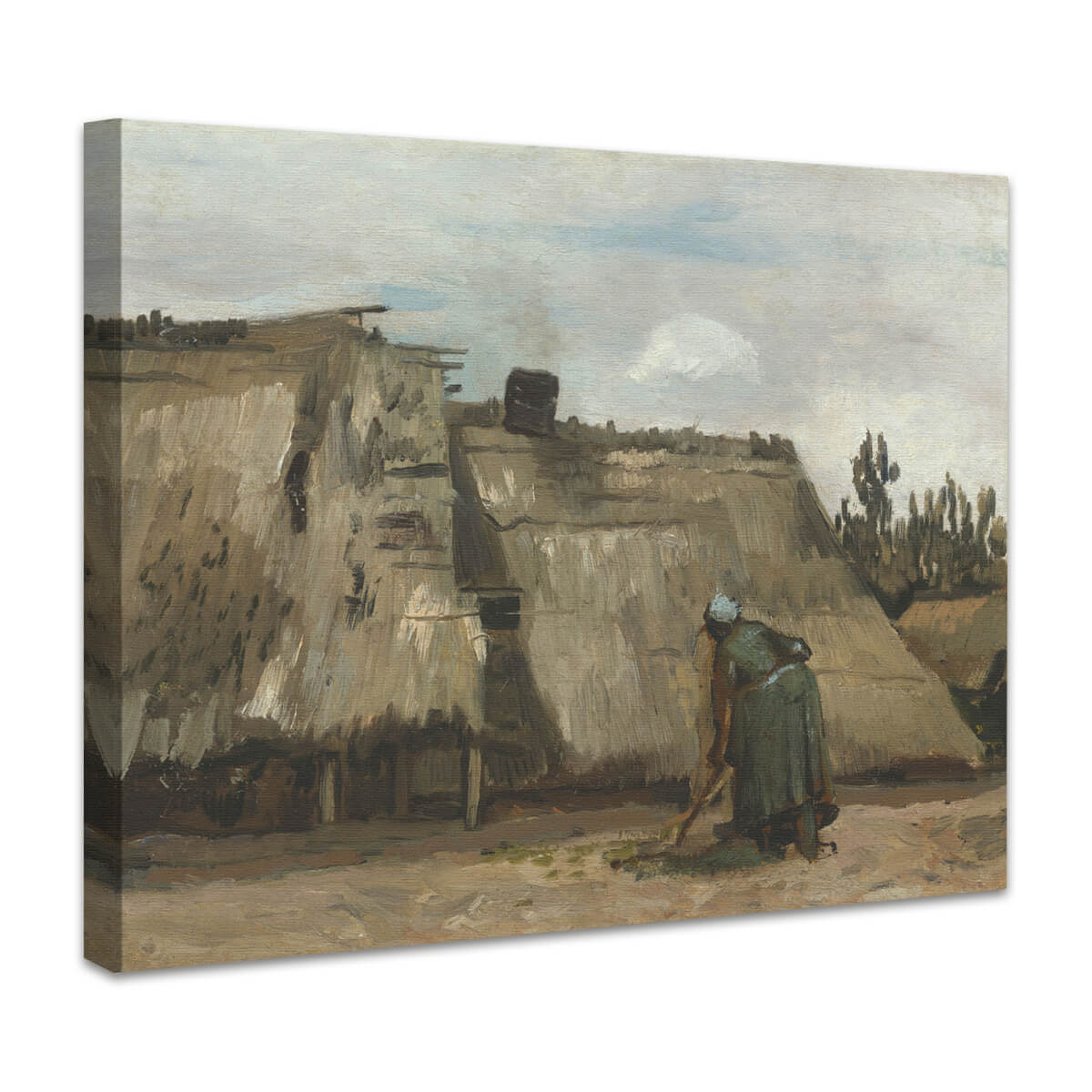Eine Bäuerin gräbt vor ihrem Häuschen | Vincent van Gogh