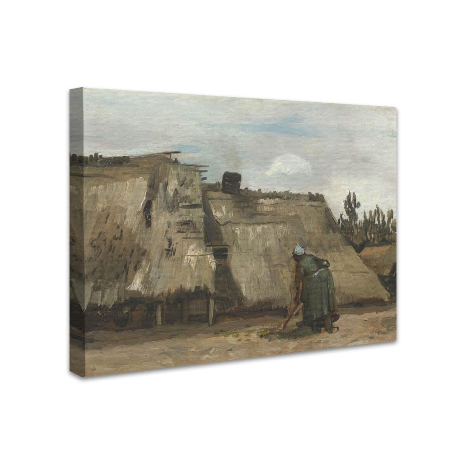 Eine Bäuerin gräbt vor ihrem Häuschen | Vincent van Gogh