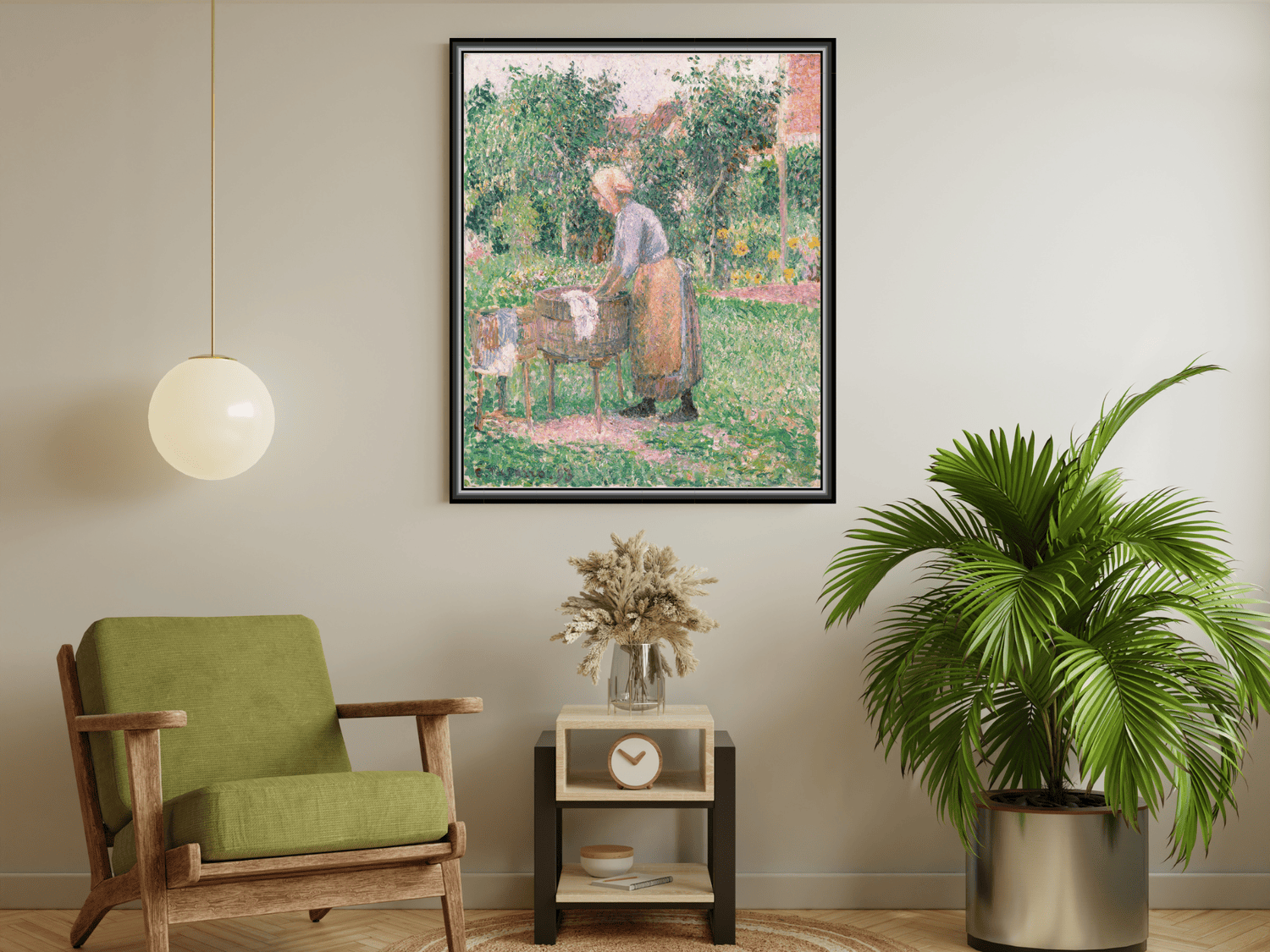 Eine Wäscherin in Éragny | Camille Pissarro