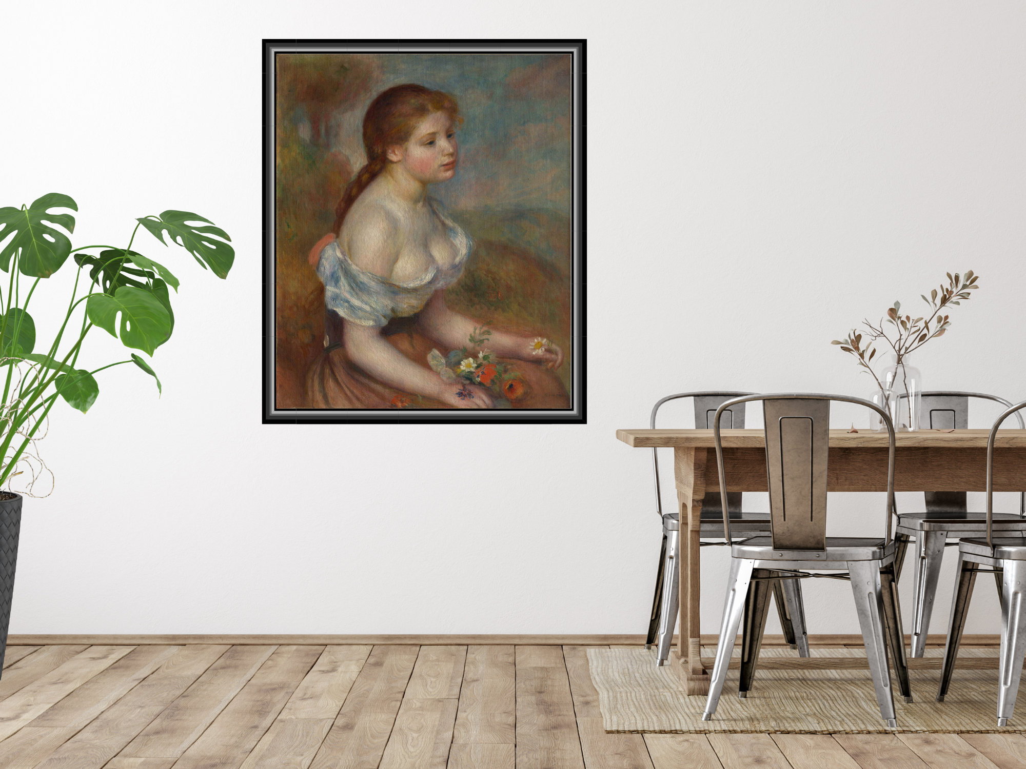 Ein junges Mädchen mit Gänseblümchen | Pierre-Auguste Renoir