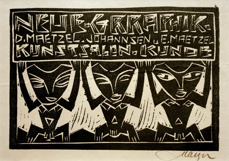 Kunstdruck „Einladung“ von Emil Maetzel und Dorothea Maetzel-Johannsen mit dekorativer grafischer Gestaltung