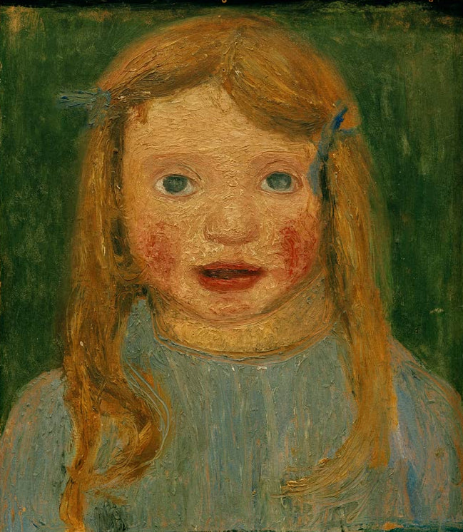 Kunstdruck von „Elsbeth“ von Paula Modersohn-Becker. Ausdrucksstarkes Porträt mit charakteristischer Farbgebung und feinen Details, in Deutschland handgefertigt.
