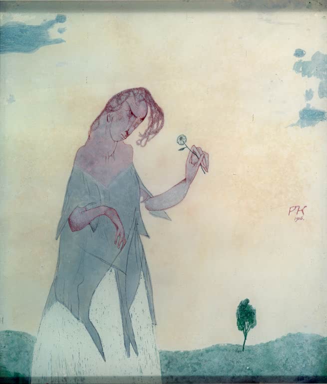 Kunstdruck „Empfindsame Jungfrau mit Maßliebchen“ von Paul Klee, handgefertigt in Deutschland