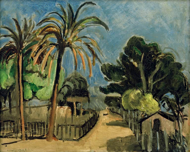 Kunstdruck des Gemäldes Englischer Garten in Nizza von Henri Matisse, handgefertigt in Deutschland als Poster oder Leinwand erhältlich