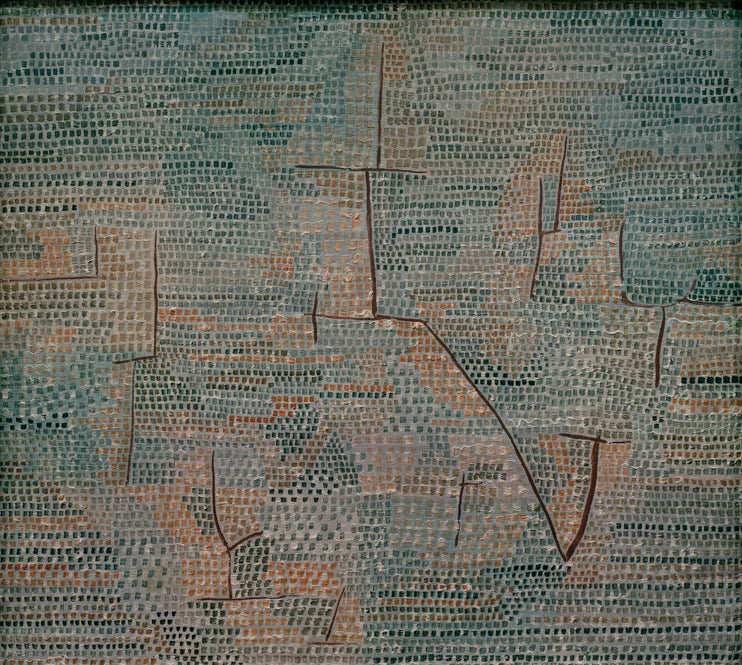 Kunstdruck „Entlegene Landschaft“ von Paul Klee, handgefertigt in Deutschland