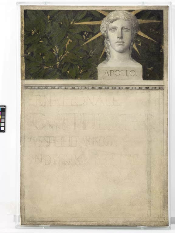 Kunstdruck des Entwurfs „Rechter Teil des Plakats für die Musik- und Theater-Ausstellung“ von Gustav Klimt – hochwertige Reproduktion eines Jugendstil-Kunstwerks.
