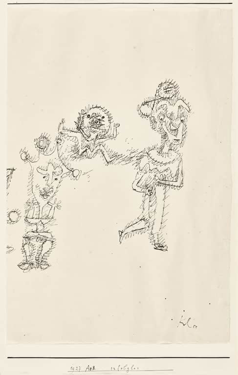 Kunstdruck „Erfolglos“ von Paul Klee mit abstrakter Komposition in charakteristischen Formen und Farben


