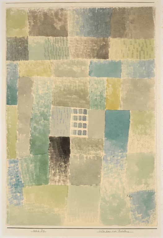 Kunstdruck „Erstes Haus einer Siedlung“ von Paul Klee, handgefertigt in Deutschland