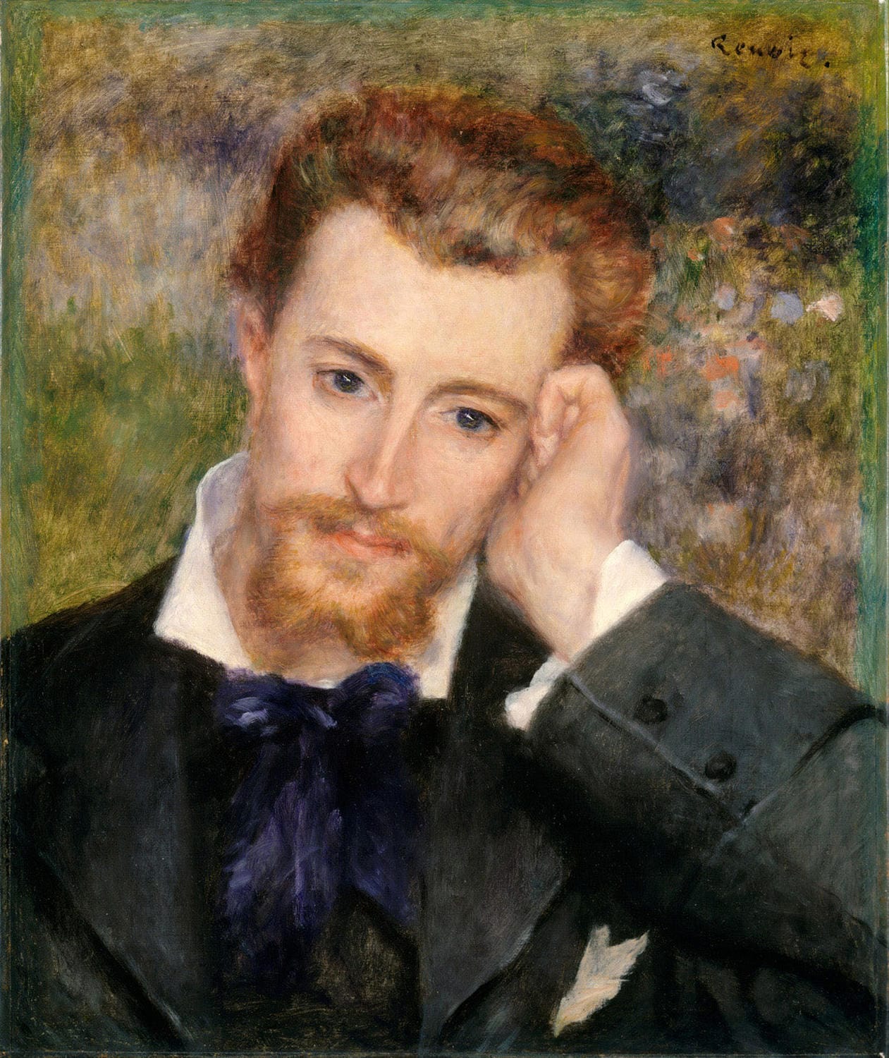 Ein Porträt von Eugène Murer, einem Kunstsammler, gemalt von Pierre-Auguste Renoir. Das Gemälde zeigt Murer in einer klassischen Pose, umgeben von lebendigen Farben und sanfter Lichtführung, die Renoirs meisterhaften Stil widerspiegeln. Ein faszinierendes Werk des Impressionismus.